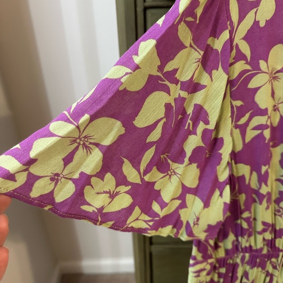 Easel Purple and Green Floral Print Maxi Dress NWT - Picture 13 of 15